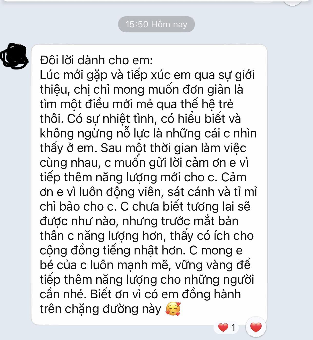 Lời cảm ơn chân thành từ học viên đồng hành